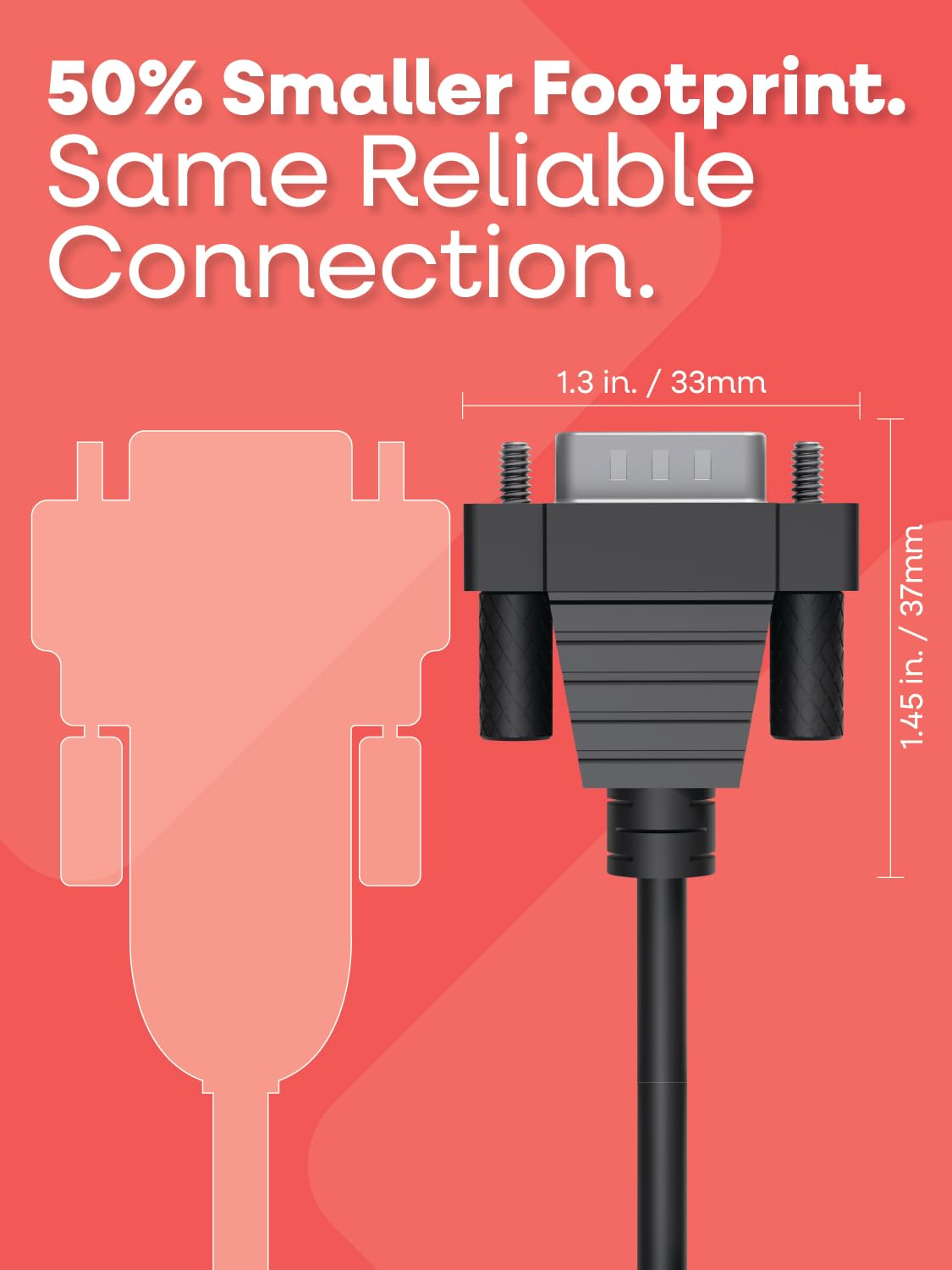 Gearmo USB to Serial Cable - Compact DB-9 Connector, 36 Inch Length, FTDI Chip, Windows / Mac / Linux, 64-bit Compatible RS232 Adapter
