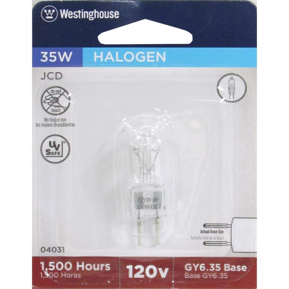Westinghouse Lighting 0403100 35 Watt T4 JCD Single-Ended Halogen Clear Light Bulb with GY6.35 Base