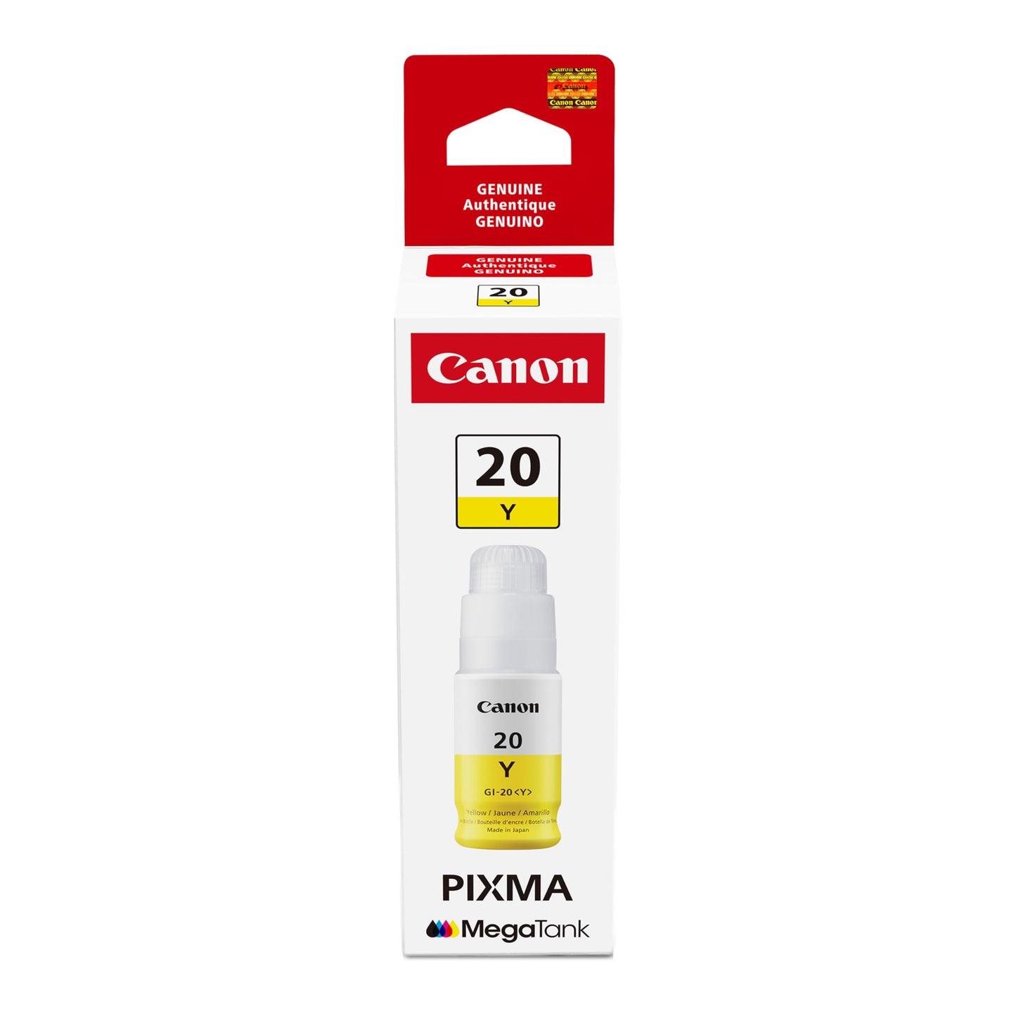 Canon GI-20 Genuine Yellow Ink Bottle, Compatible with Megatank G5020, G6020, and G7020 Printers