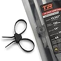 TR Industrial Contractor Series Dual Loop Impact Resistant Heat Stabilized Cable Ties, 13", UV Black, Made in USA, 10-Piece