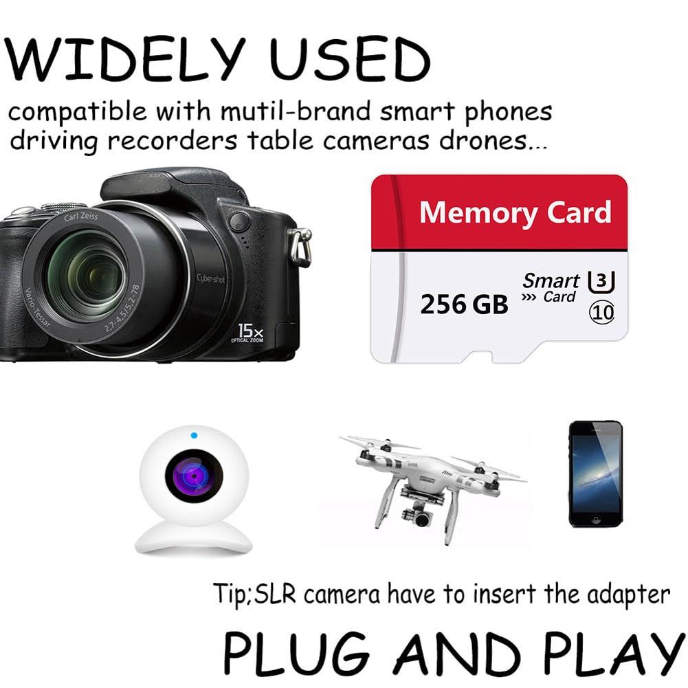 Memory Card 256GB Mini TF Card Ultra High Speed Smart Card for Android Phones,Action Camera,Tablets Expanded Storage