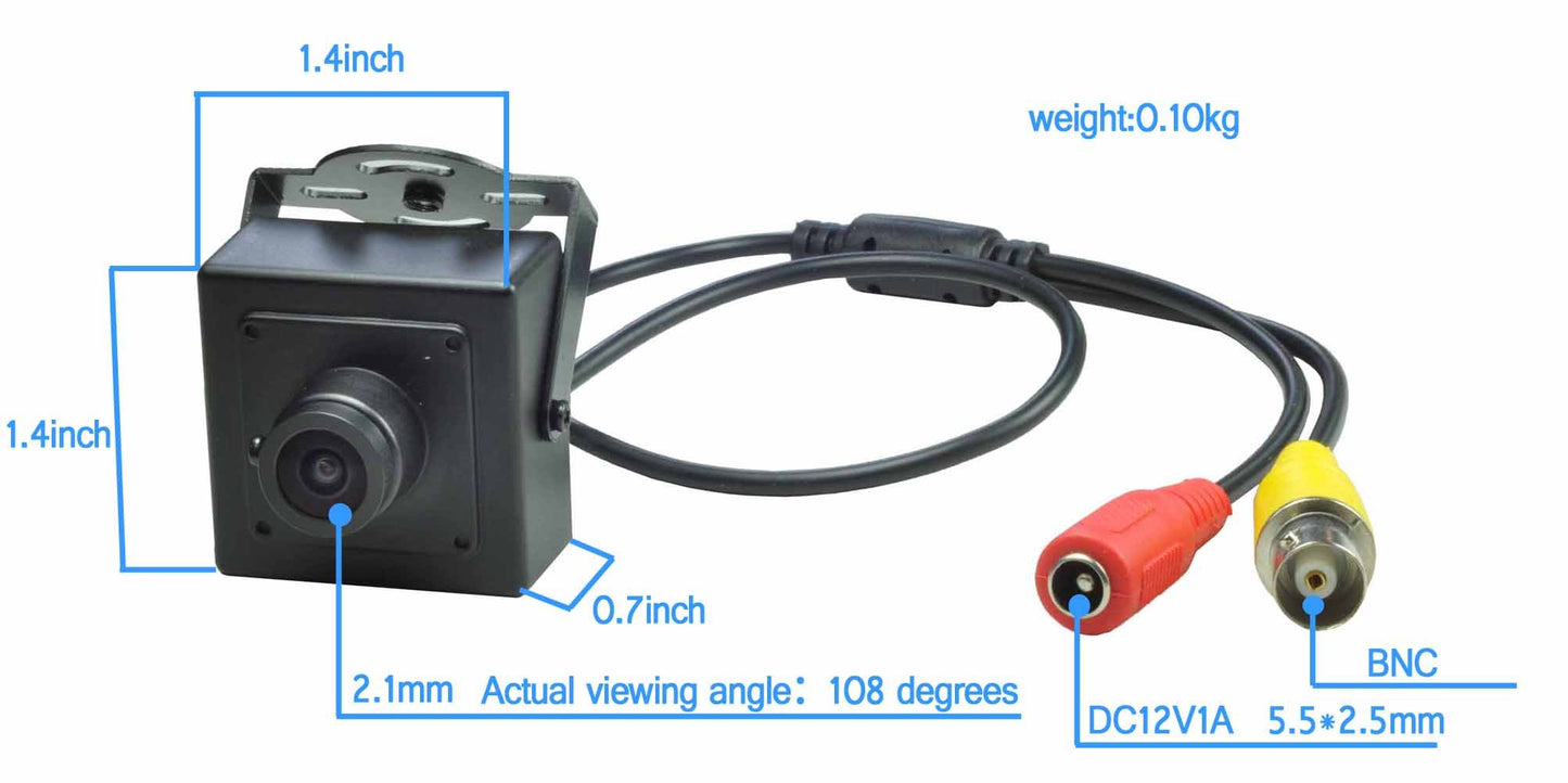 BlueFishCam Super Wide Angle Lens 2.1mm Mini CCTV Security Camera Indoor Cmos 1000TVL with Ir Filter Surveillance Motion Detection