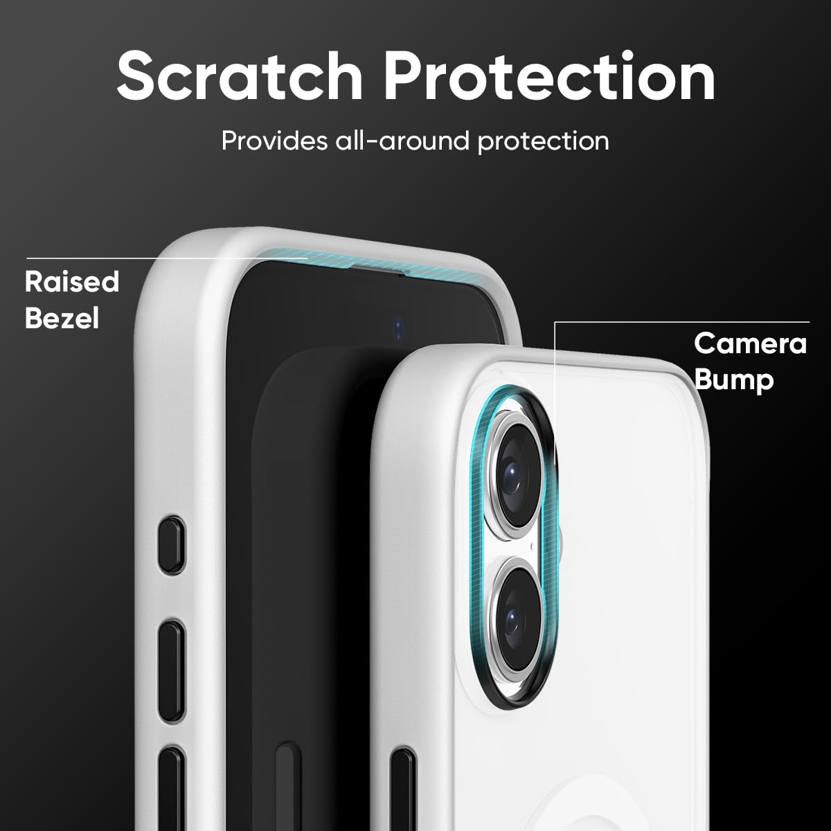 FLOLAB Surtect Tri-Fusion Magnetic for iPhone 17 Case Protective Slim Design Magsafe Compatible Military Grade - White Clear Matte Translucent