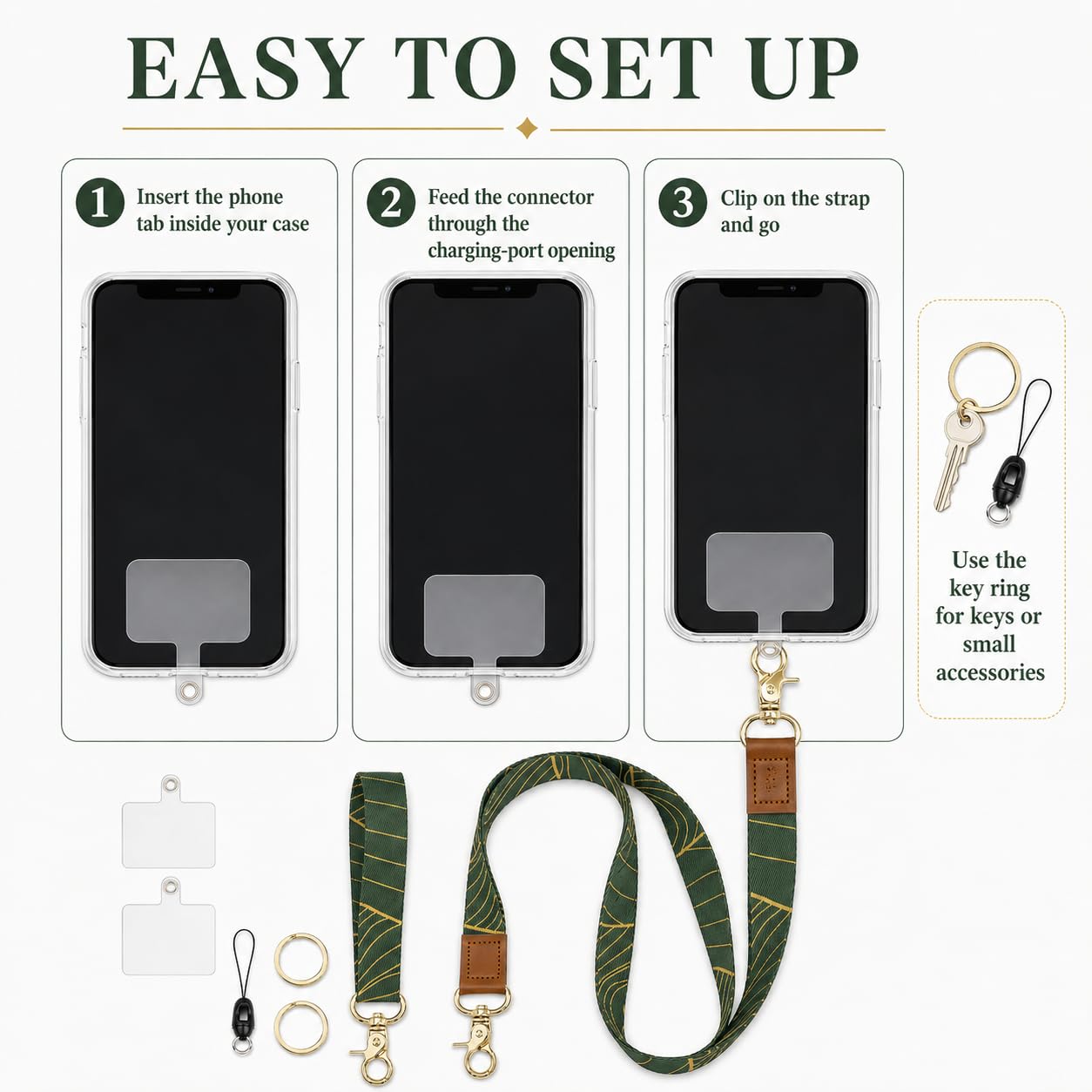 YesMvpMvp Phone Lanyard Crossbody Strap - Adjustable Cell Phone Neck Lanyard & Wrist Strap for Keys Case Accessories, Anti-Theft Travel Essentials