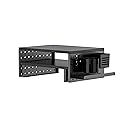Kantek Pegboard Dual Monitor/Laptop Stand, 2 Ergonomic Platforms, Includes Accessories, Desk Organizer, Black MDF and Metal