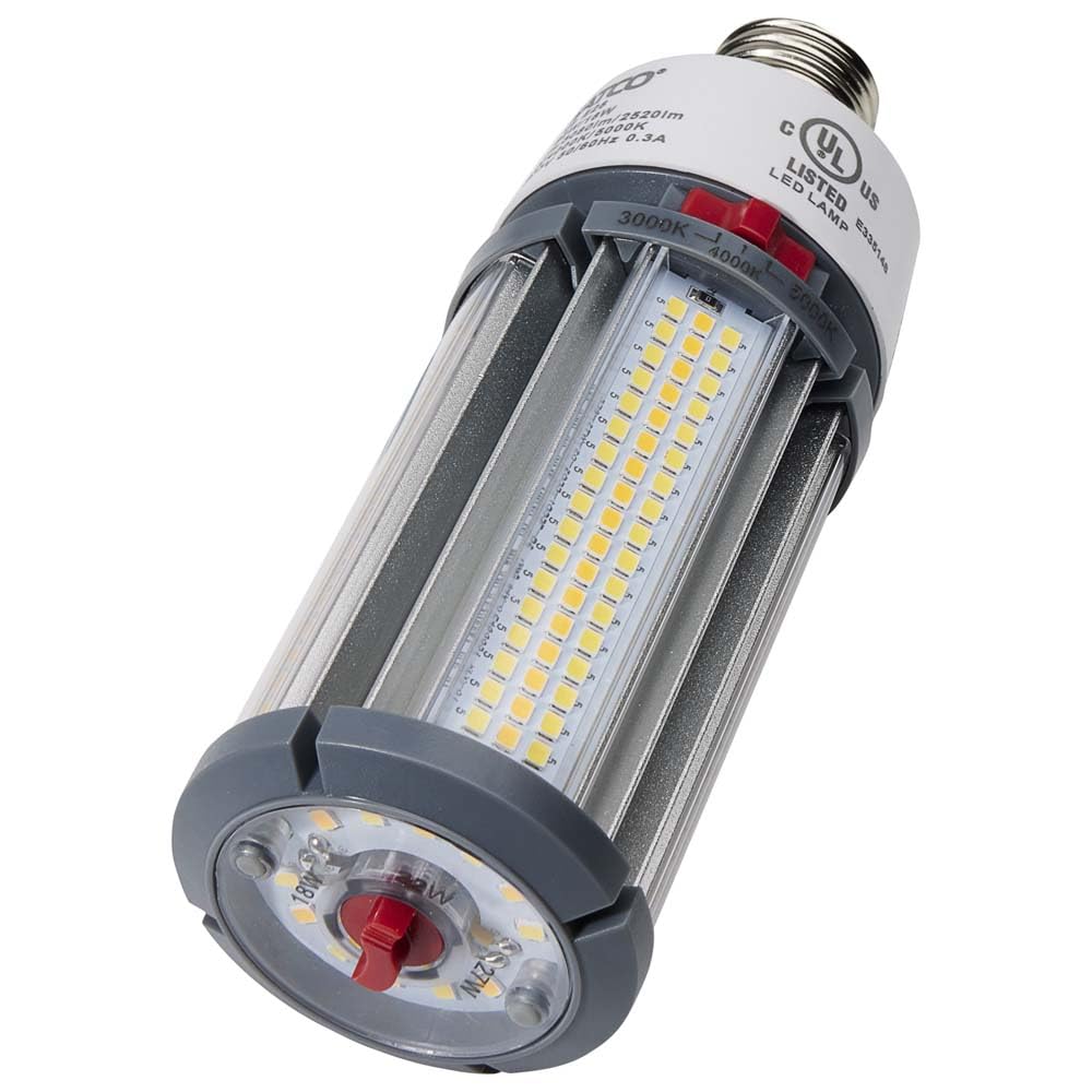 Satco S23148, Selectable LED Corncob Bulb, E26 Base, Replacement Bulb, 27W