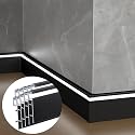 JARBIH 10Pack 1.64ft/50cm Aluminum Skirting Baseboard, 78x12mm Skirting Line LED Channel System, Hard Bar Strip Light Suface Mounted Metal Wall