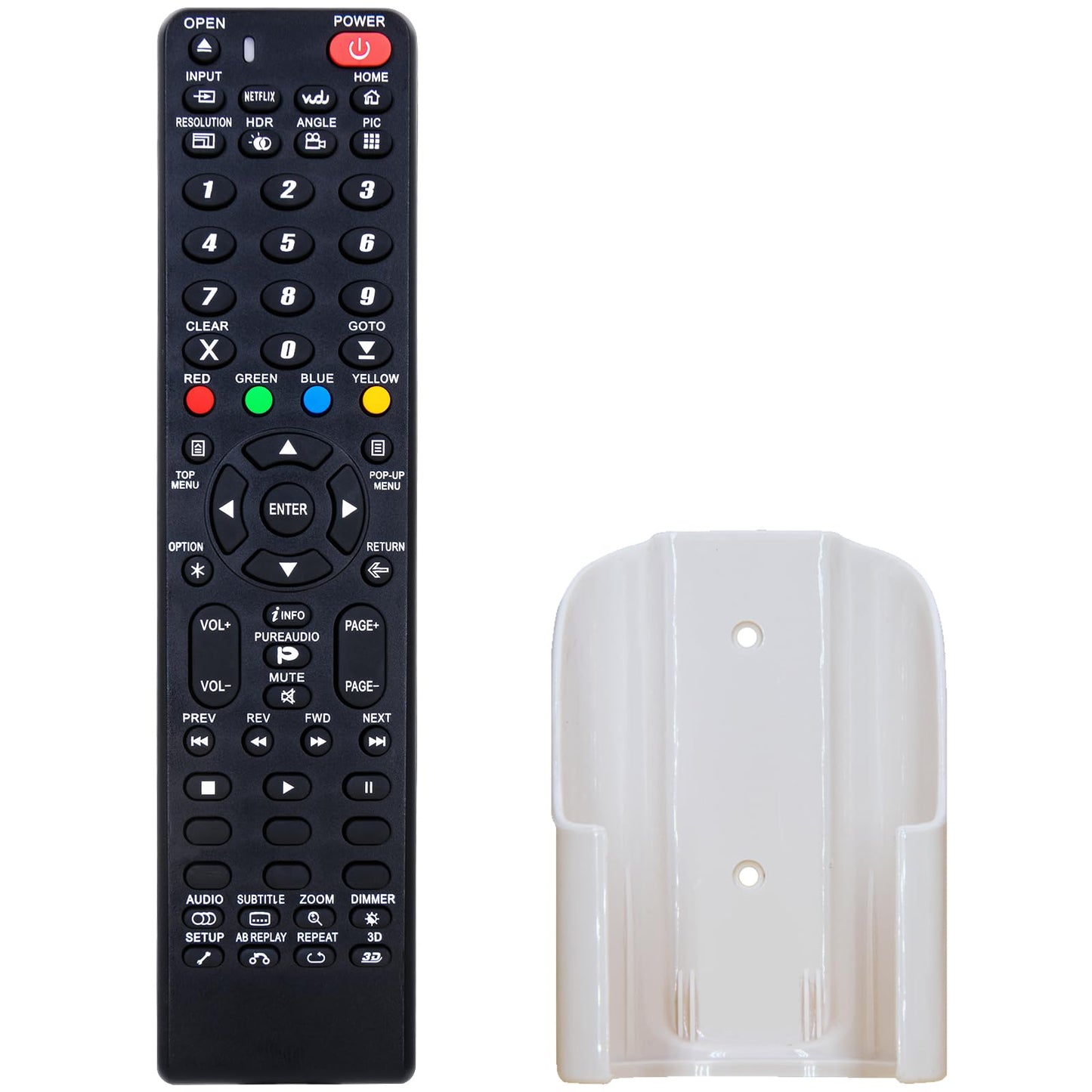 Replacement Remote Control for Oppo BDP-93 BDP-93AU BDP-93EU BDP-95 BDP-95AU BDP-95EU 3D Blu-ray BD DVD Disc Player (with Wall Mounting Bracket)
