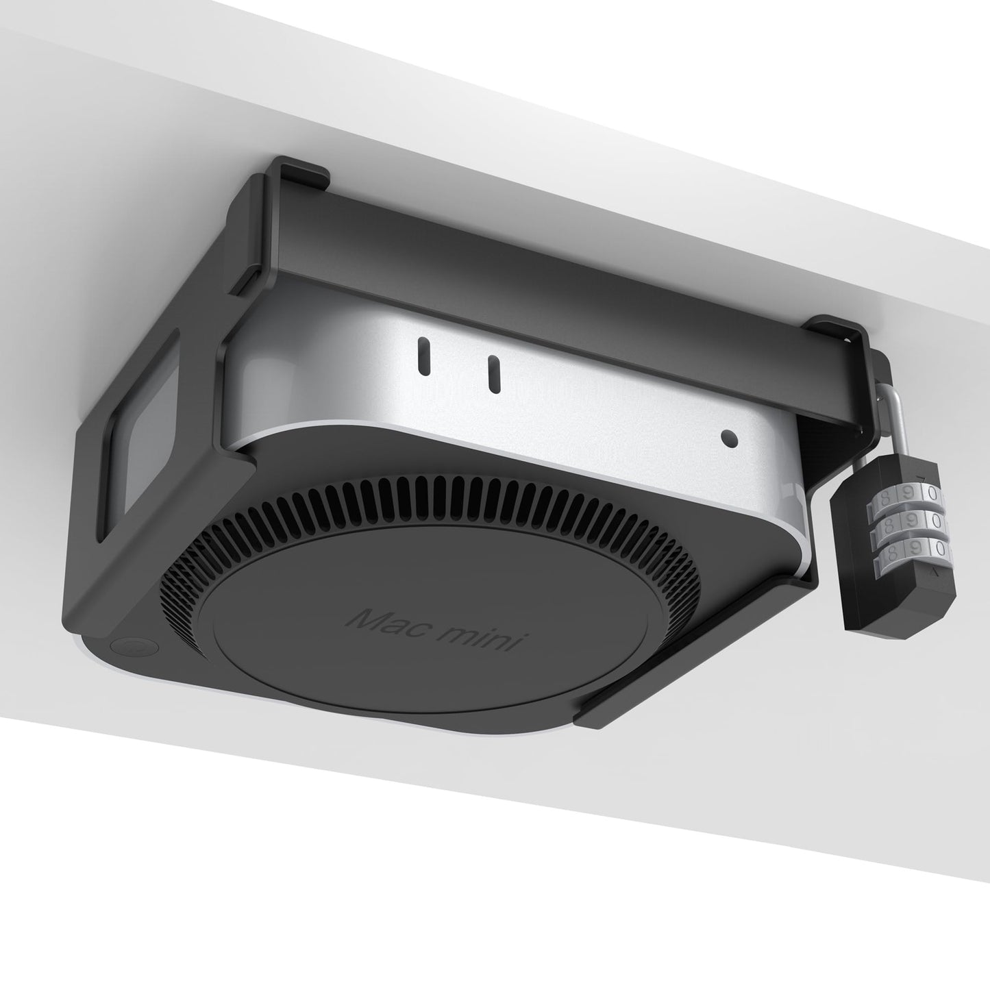 Bylitco Under Desk Mount for Mac Mini M4/M4 Pro | Anti-Theft Metal Bracket with Password Lock & Protective Padding |VESA-Compatible Hidden