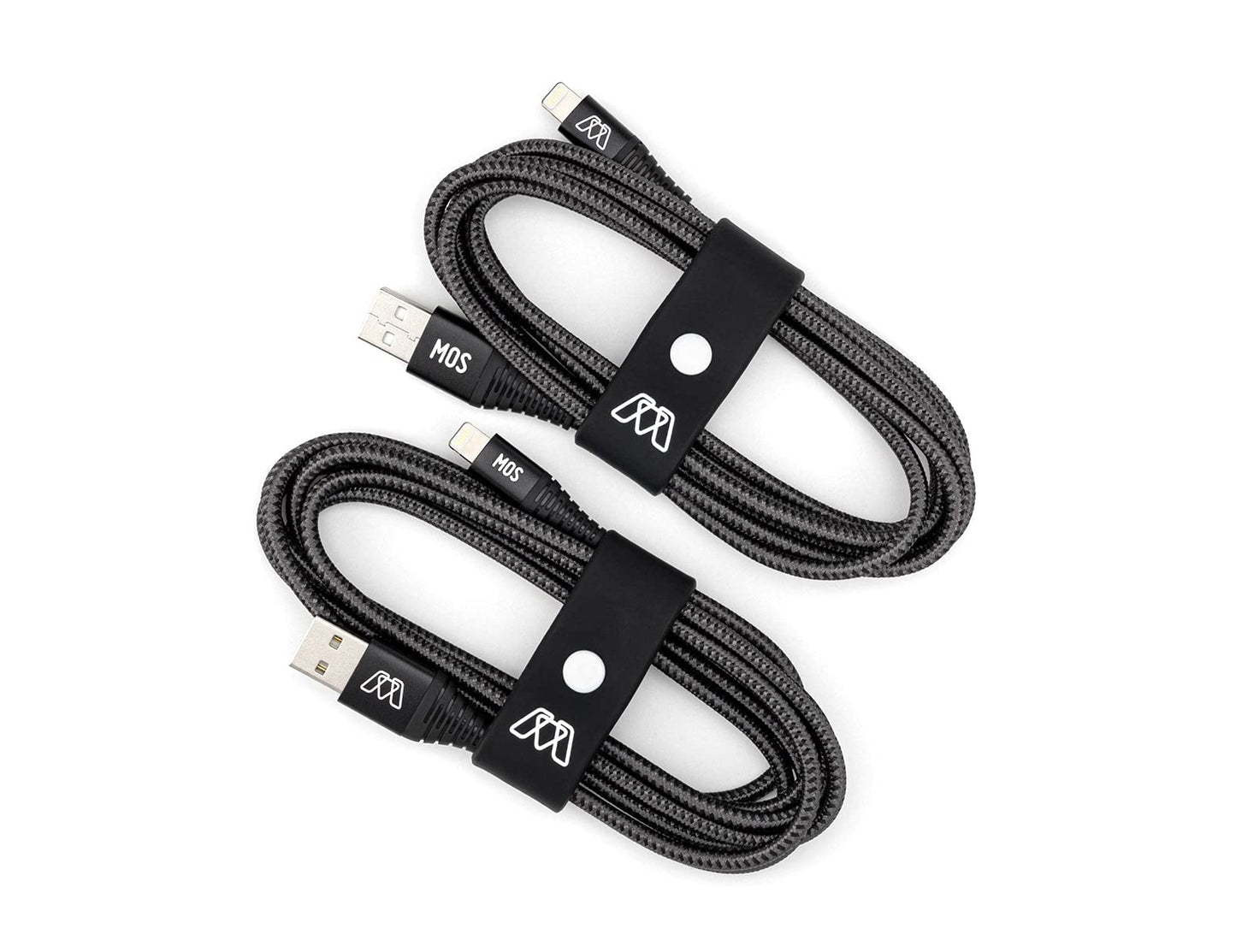 Sewell MOS Strike Lightning Cable, 6ft Two Pack, Ultra Durable Braided Nylon Fiber Jacket, Tangle Resistant, MFI Certified,Gray,SW-33122-06-2