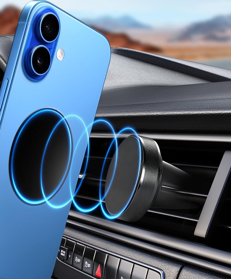 Magnetic Phone Holder for car?2 Packs ??Strong Magnet?phone holders for your car phone holder Mount for Car?4 Metal Plate?Universal Airvent cell phone
