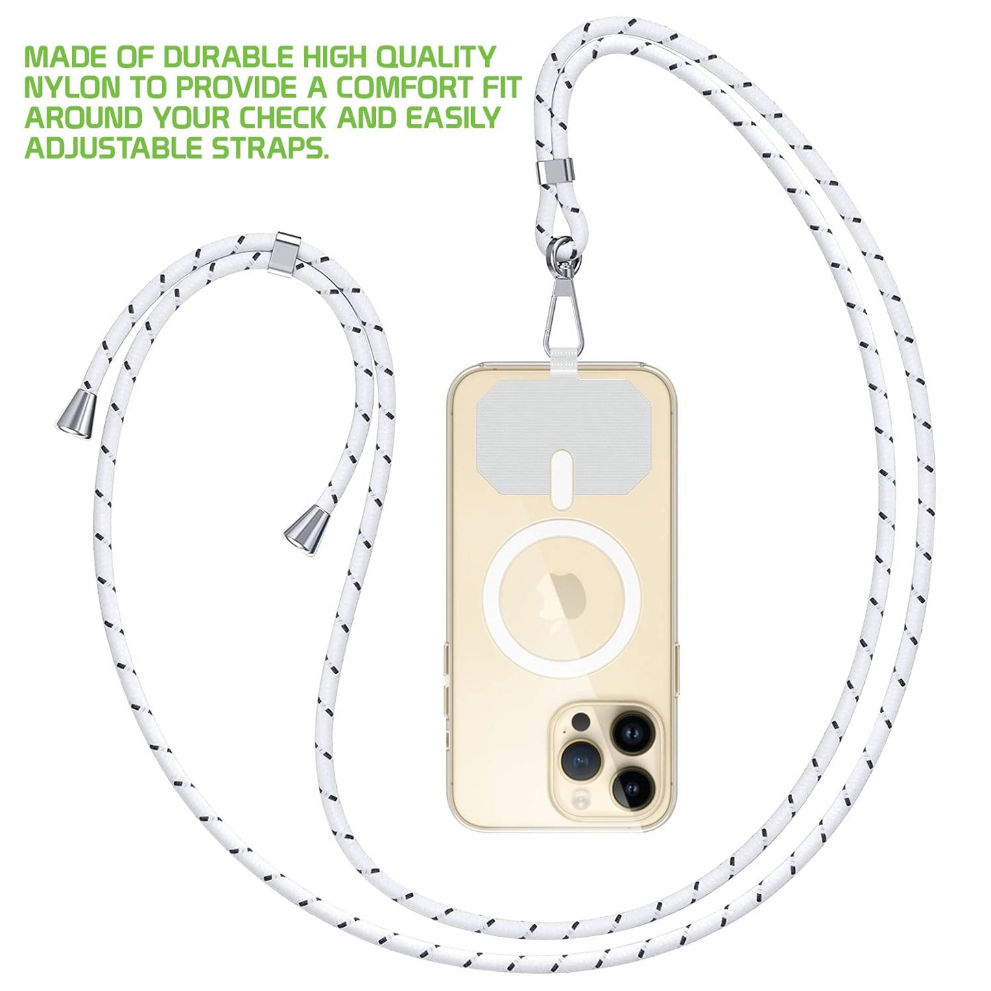 Cellet 2-Pack Universal Phone Lanyard with Adjustable Nylon Neck Strap - Secure Tether Pad Compatible with All Smartphones - Hands-Free Carrying