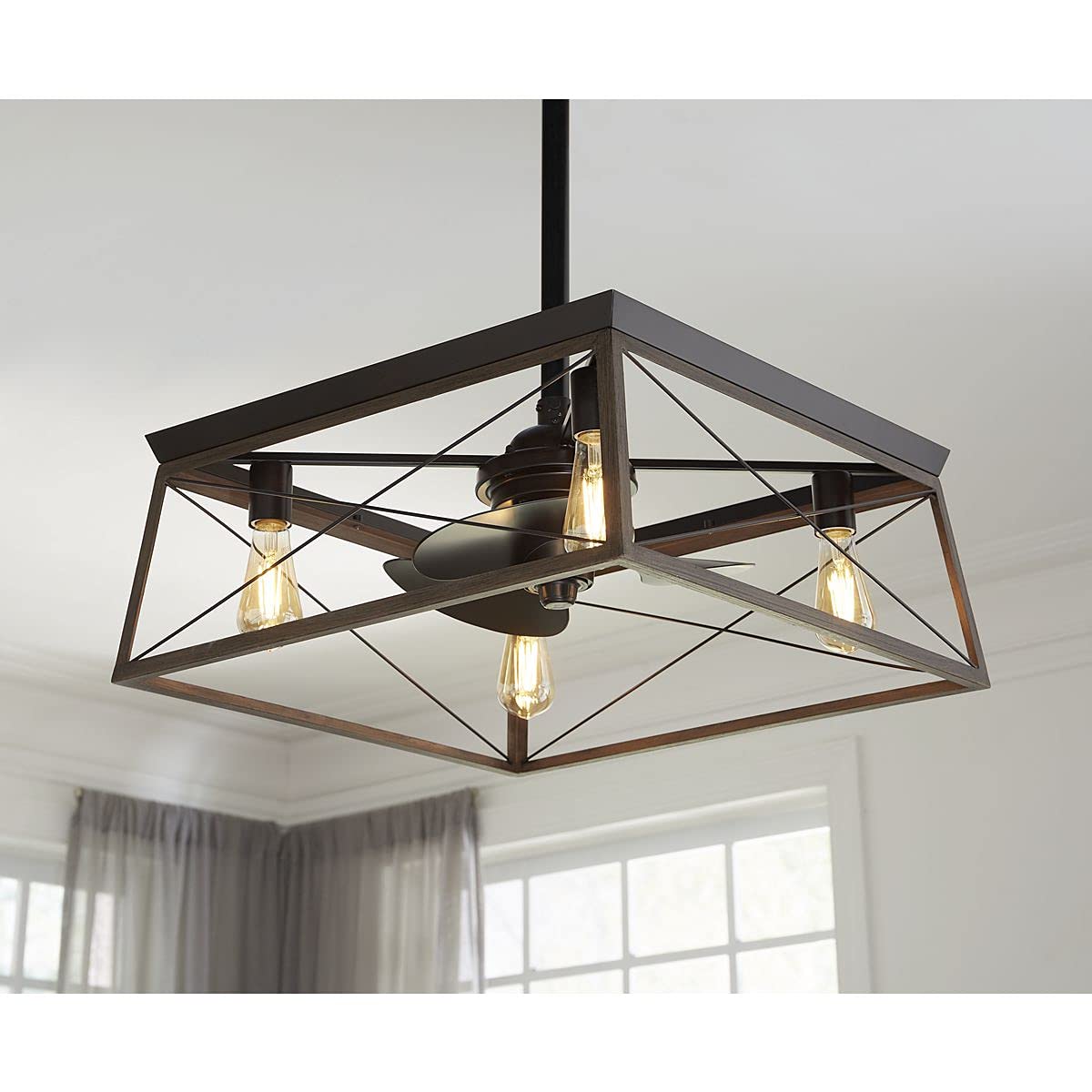 Progress Lighting Briarwood 22" Indoor Outdoor Ceiling Fan, Antique Bronze