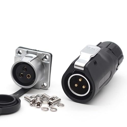 SZJELEN XHP20 30A 500V 3Pin Power Industrial Cable Connector,Waterproof Aviation Connector,Electrical Wire Plug and Socket (3Pin, Plug Male &Socket
