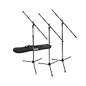 OnStage On-Stage MSP77033 Euroboom Microphone Stands with Travel Bag, 3 Pack