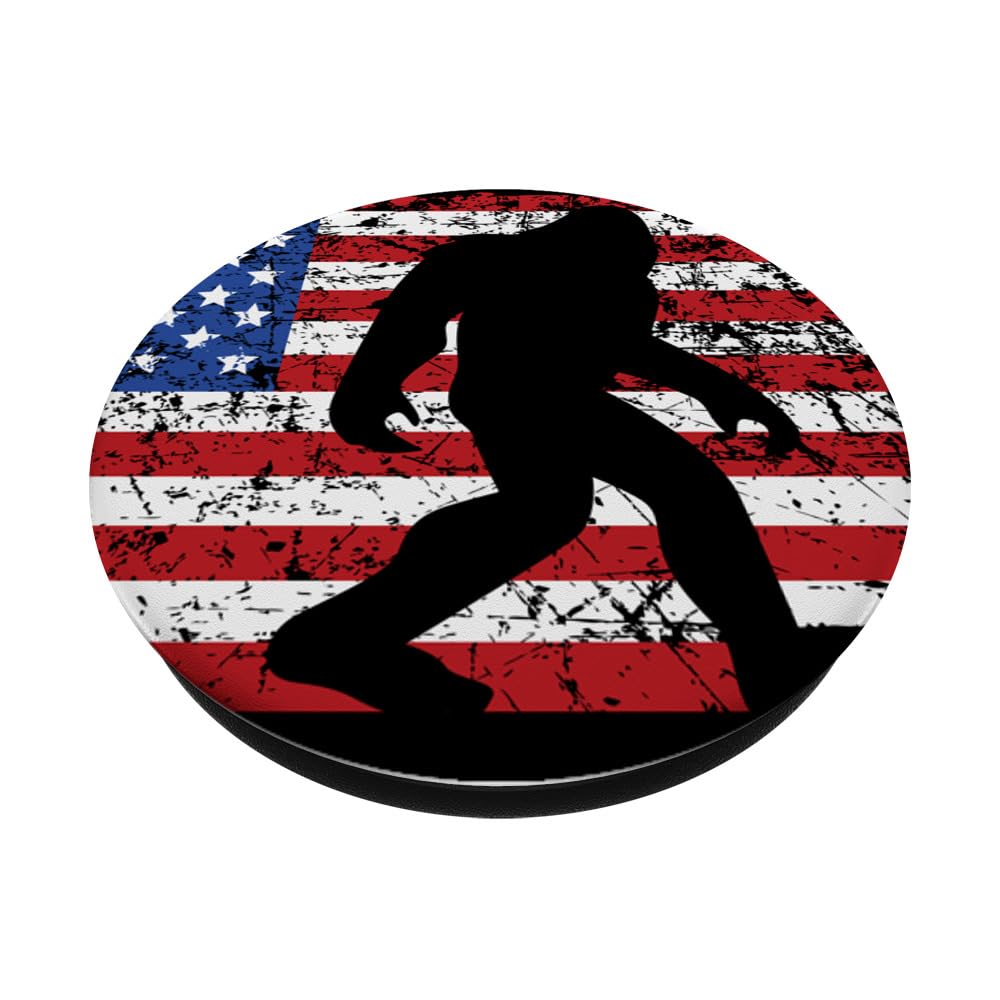 American Flag Bigfoot Black PopSockets Stand for Smartphones and Tablets PopSockets Adhesive PopGrip