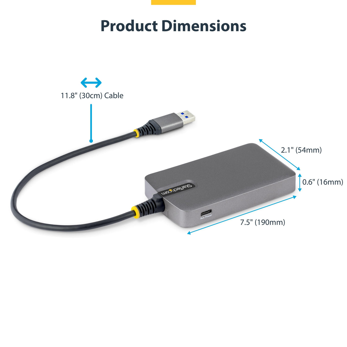 StarTech 4-Port USB-A Splitter 5Gbps, USB Powered, 4X Type-A, 1ft/30cm