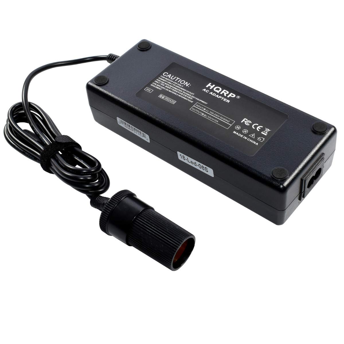 HQRP Heavy Duty 12V 10A Converter Compatible with Igloo 40353 40354, Cool Chill 40 Quart 00040346, Iceless Thermoelectric Cooler 40358-P, Iceless 26 00040358, Koolmate AC DC Adapter Car Charger