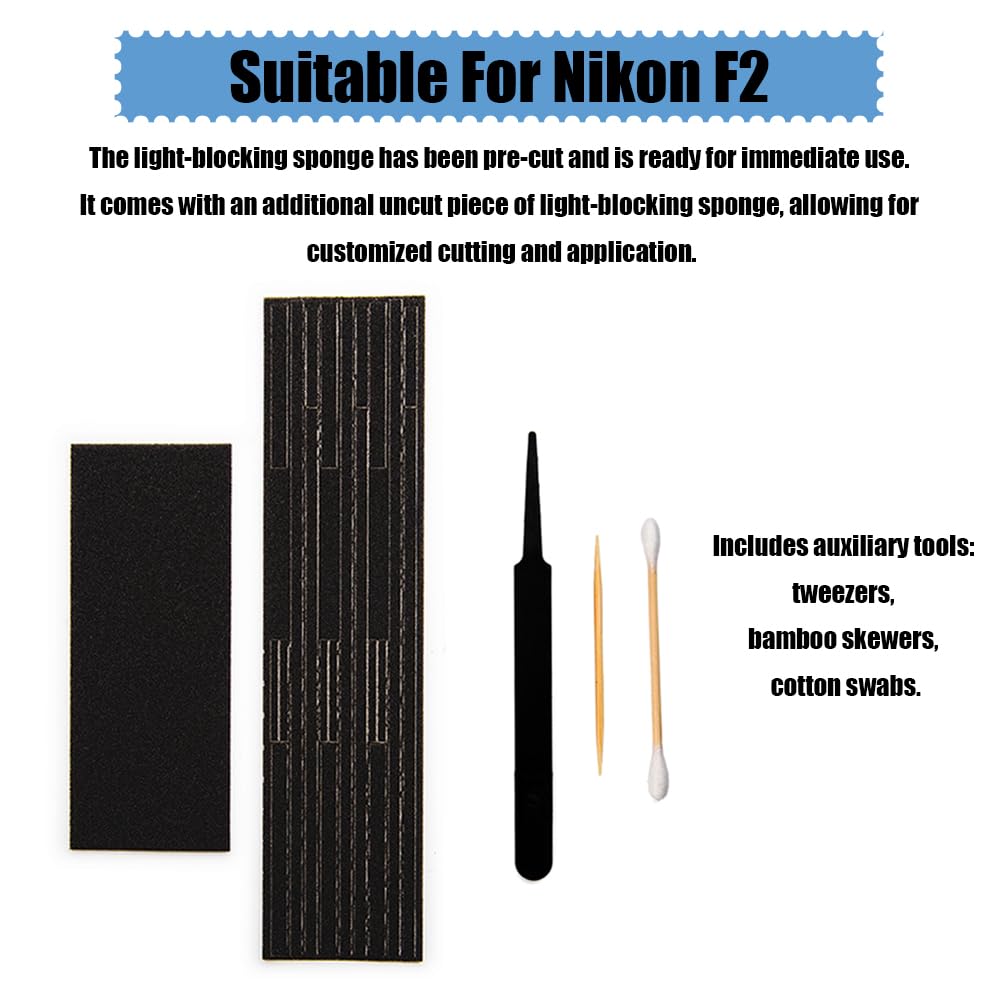 Pre-Cut Self Adhesive Light Seal Foam Sponge Kits Repair for Nikon F2 Camera Accessories (for Nikon F2)