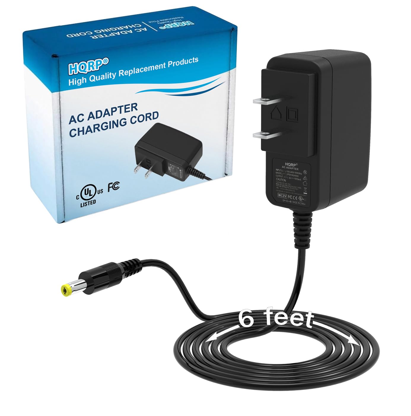 HQRP AC Adapter Compatible with Panasonic EW-2B02W fits Ew-bu04 Ew-bu35, EW3153 EW31555 Blood Pressure Montior, Power Supply 6 Ft Long Cord + Euro…