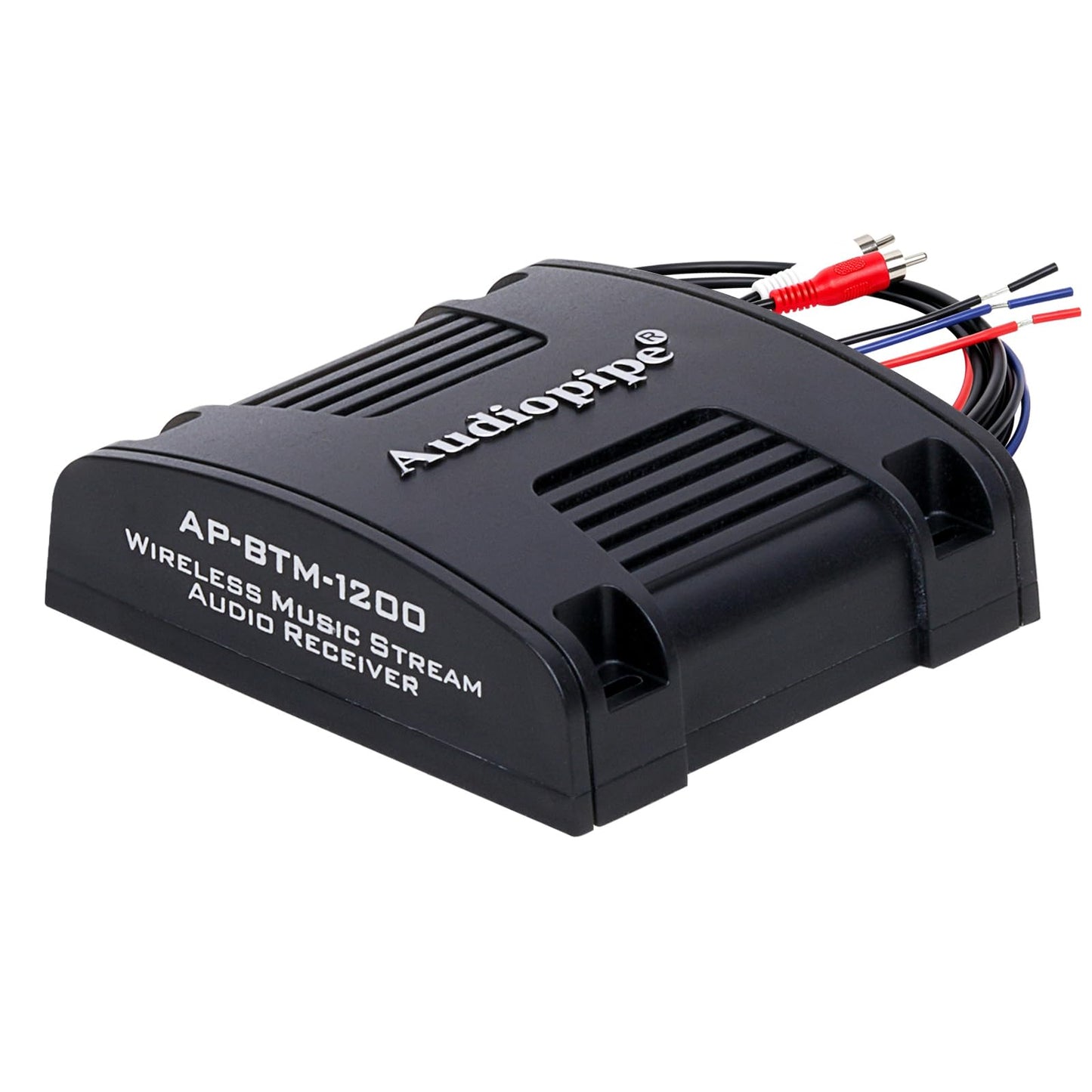Audiopipe Marine Wireless Music Stream Audio Receiver (AP-BTM-1200), Blutooth 5.0 Adaptor, RCA Stereo Outputs, Perfect for Marine, ATV, UTV, Golf Car