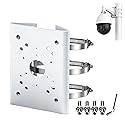 BeElion Pole Column Vertical Pole Mount Bracket for CCTV Dahua Wall Mounts Dome Security Cameras - Weatherproof 80-150mm Adjustable Hoop, 10KG Load