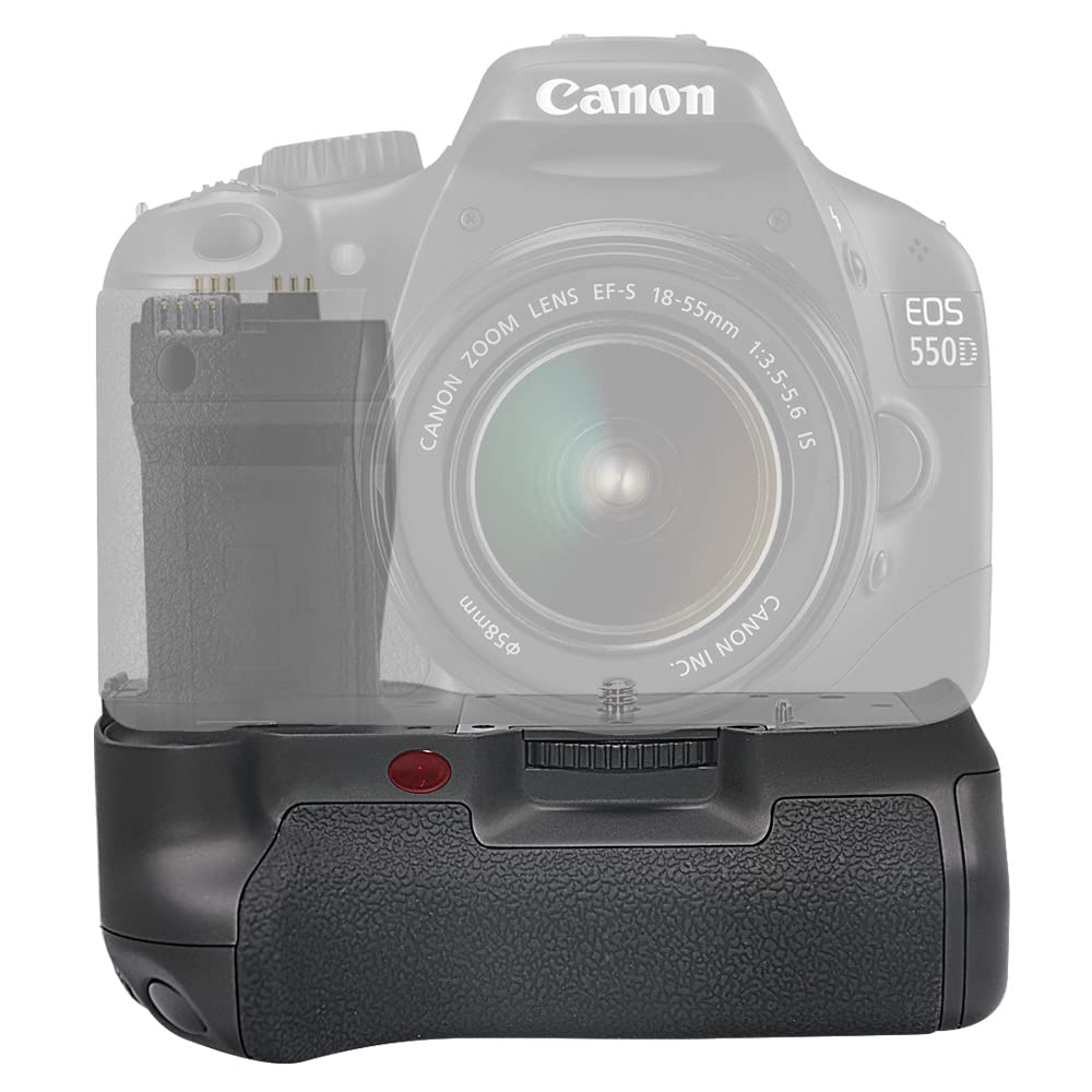 mcoplus BG-550D Vertical Battery Grip as BG-E8 Replacement for Canon EOS 550D 600D 650D 700D Rebel T2i T3i T4i T5i DSLR Camera, Hold LP-E8 or AA