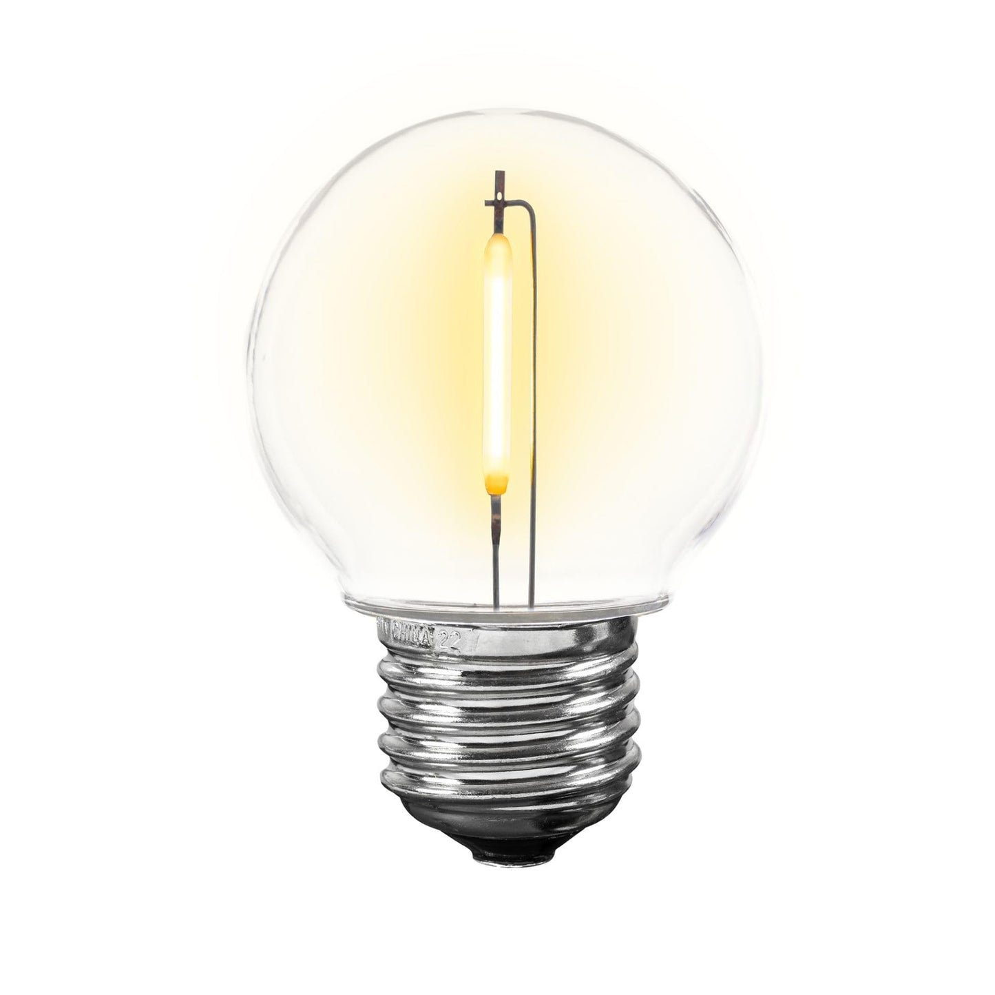 Novelty Lights 25 Pack G50 LED Light Bulbs, E26 Medium Screw Base