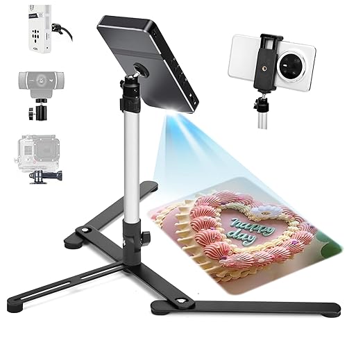 YIFMEIG Overhead Tripod for Mini Projector - Phone Holder,Camera Stand,Webcam,Stronger Support with Clip for Cookie Decorating,eaching Online Live