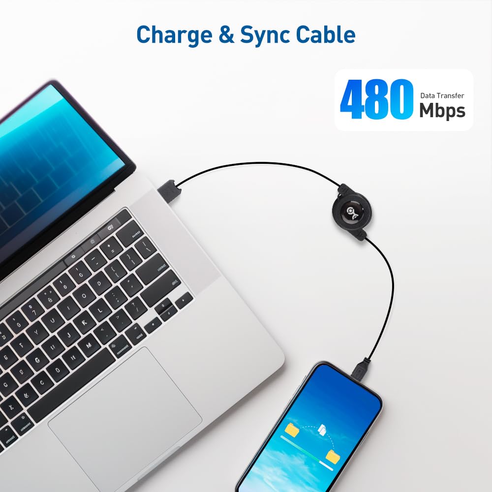 Cable Matters 2-Pack Retractable Micro USB Cable - 2.5 Feet
