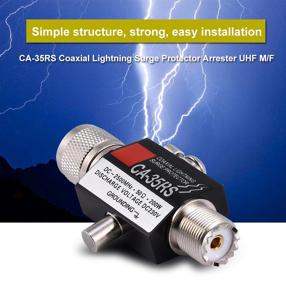 CA-35RS Coaxial Protector Arrester,0-3000MHz Coax Protector,Male to Female UHF Connector,High Frequency Characteristics/Wide Bandwidth/Low Loss/VSWR
