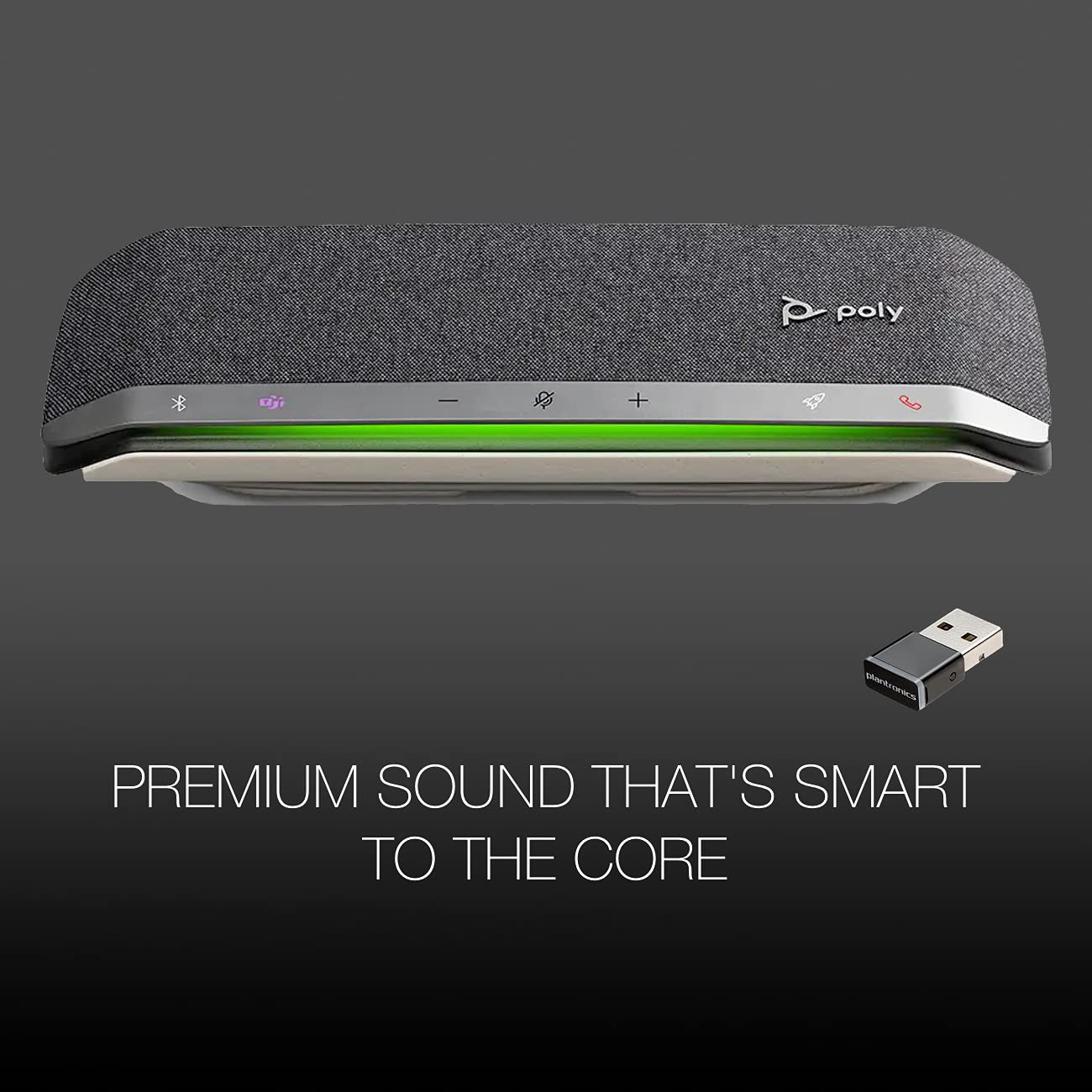 Poly Sync 40+ Teams USB Speaker Speakerphone: Solution for Remote Work, Distance Learning w/Bluetooth Dongle, Streaming Voice, Video, and Support