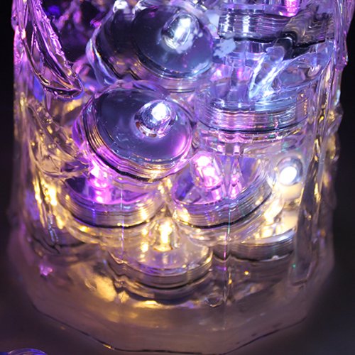 JYtrend Bright LED Floral Tea Light Submersible Lights for Party Wedding (Red, 20 Pack)