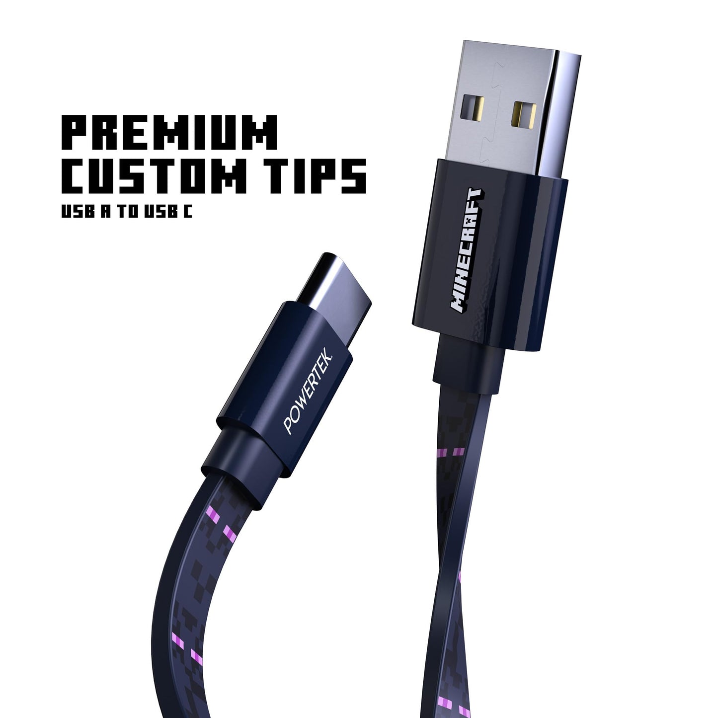 LIQUIPEL Powertek Minecraft Charging Bundle USB-A to C and Wall Charger (Enderman)