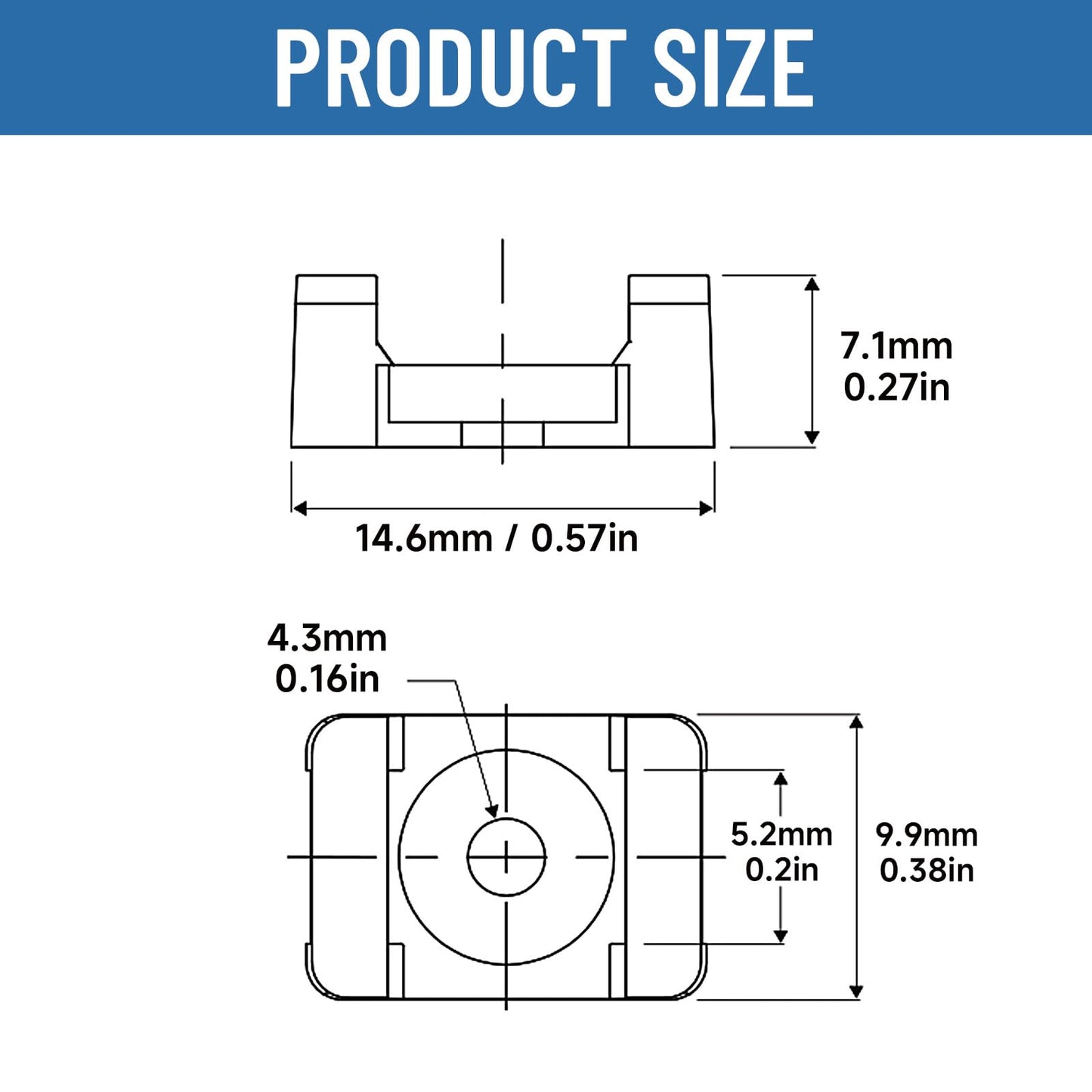 (100 Of Pack) Black 4.5mm Cable Tie Mount Base Saddle Type Mount Screw Wire Bundle Base Holder Width Cable Large Size 0.6 inch
