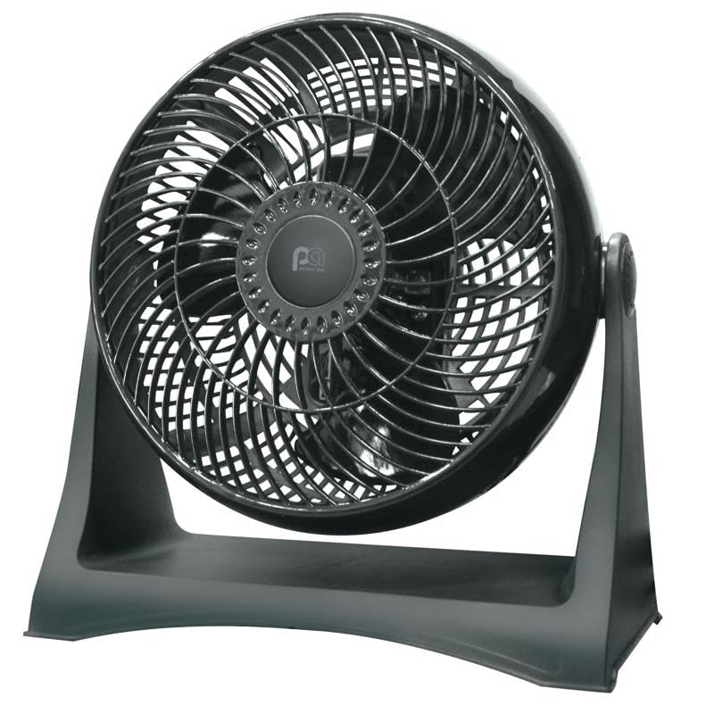 PerfectAire 6093057 11.25 in. High Velocity Turbo Floor & Table Fan, Black