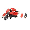 uxcell A16012800ux1654 Plastic Handle Female RCA Phono Jack Connector 10 Pairs Red Black (Pack of 20)