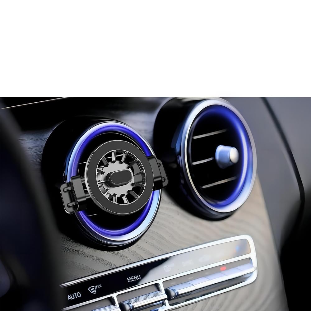 dlfcizlsl MagSafe Car Mount for Mercedes-Benz, Round Air Vent Holder with Strong Magnet, Compatible with Mercedes Benz GLC, C, E, B, A-Class