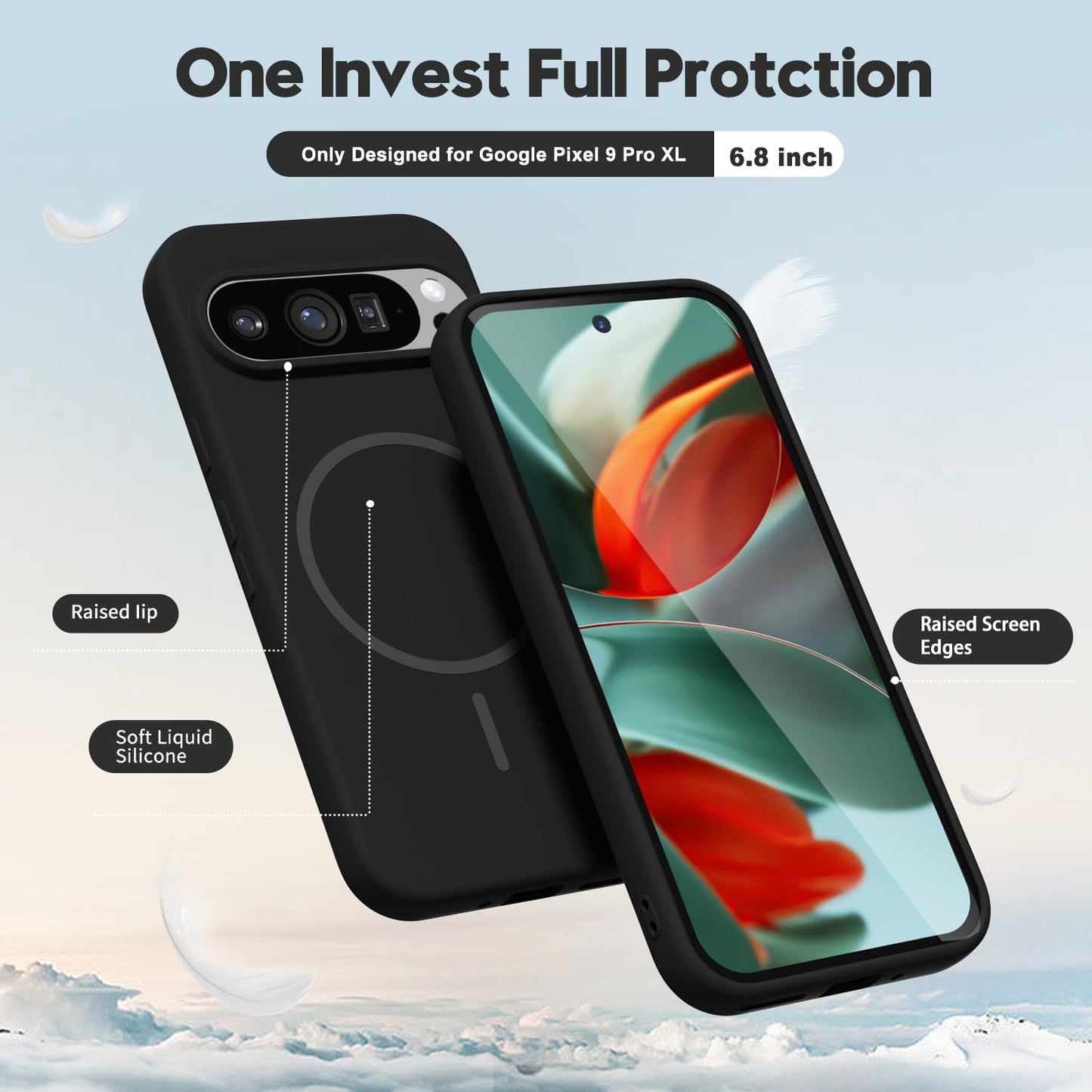 oakxco for Samsung Galaxy S24 Case Clear Magnetic Compatible with Magsafe, Thin Slim Transparent Non Yellowing, Hybrid Soft Silicone Bumper & Hard