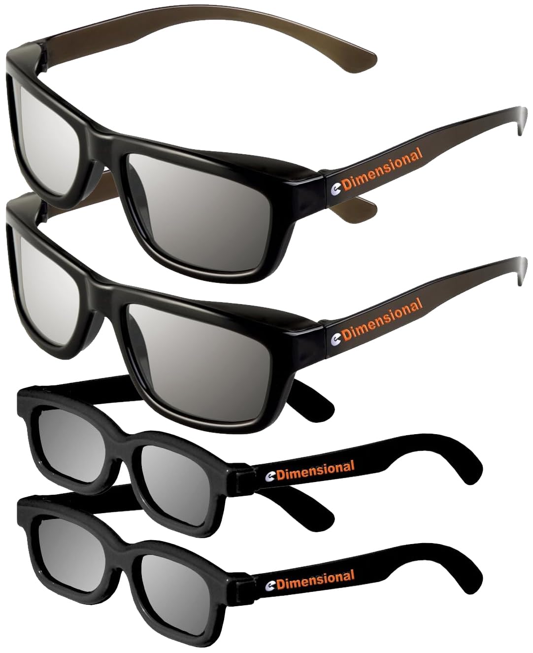 ED Family 4 Pack Cinema 3D Glasses KIT for LG 3D TVs - 2 Adult and 2 Kids Passive Circular Polarized 3D Glasses