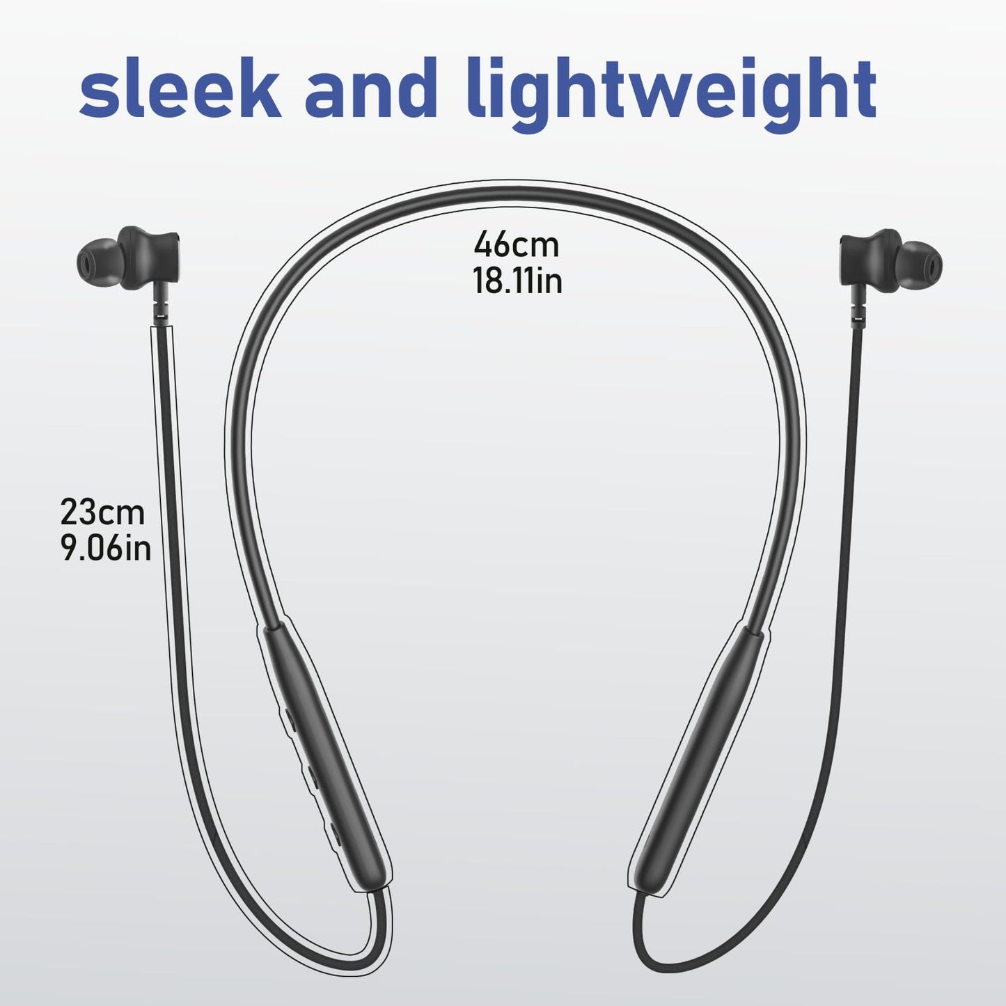 CXPSUE Neckband Earbuds Bluetooth with Stereo Sound,Headphones Wireless with 60 Hours Playtime,Wireless Headphones,Ear Buds Wireless Bluetooth Earbuds