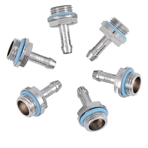 6 PCS PC Water Cooling TwoTouch Fitting G1/4 Thread Barb Connector for Tube 11mm