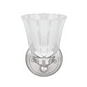 Aspen Creative 62170-1A, One-Light Metal Bathroom Vanity Wall Light Fixture, 4-3/4" Wide, Transitional Design in Satin Nickel