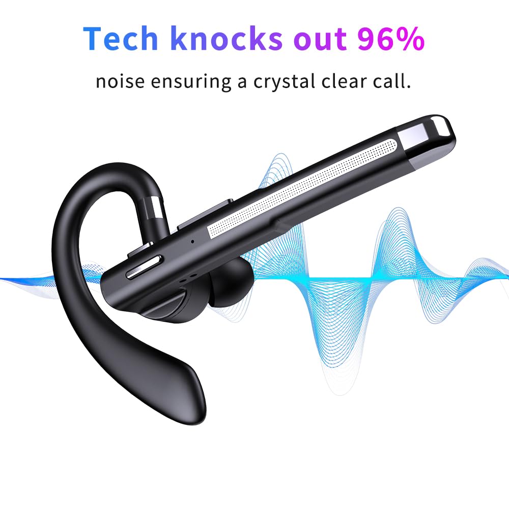 Hsility Bluetoth Earbuds with Mic for Office 270 Degree Rotatble Wireless Earbuds for Truck Driver