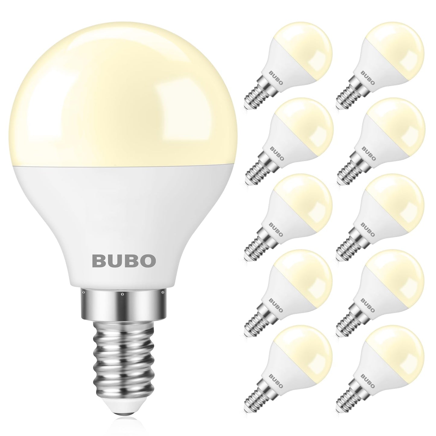 BUBO Ceiling Fan Light Bulbs 60 Watt Soft White, E12 LED Bulb Warm White 2700K, Light Bulbs Small Base, A15 Candelabra Base LED Light Bulb 5.5W