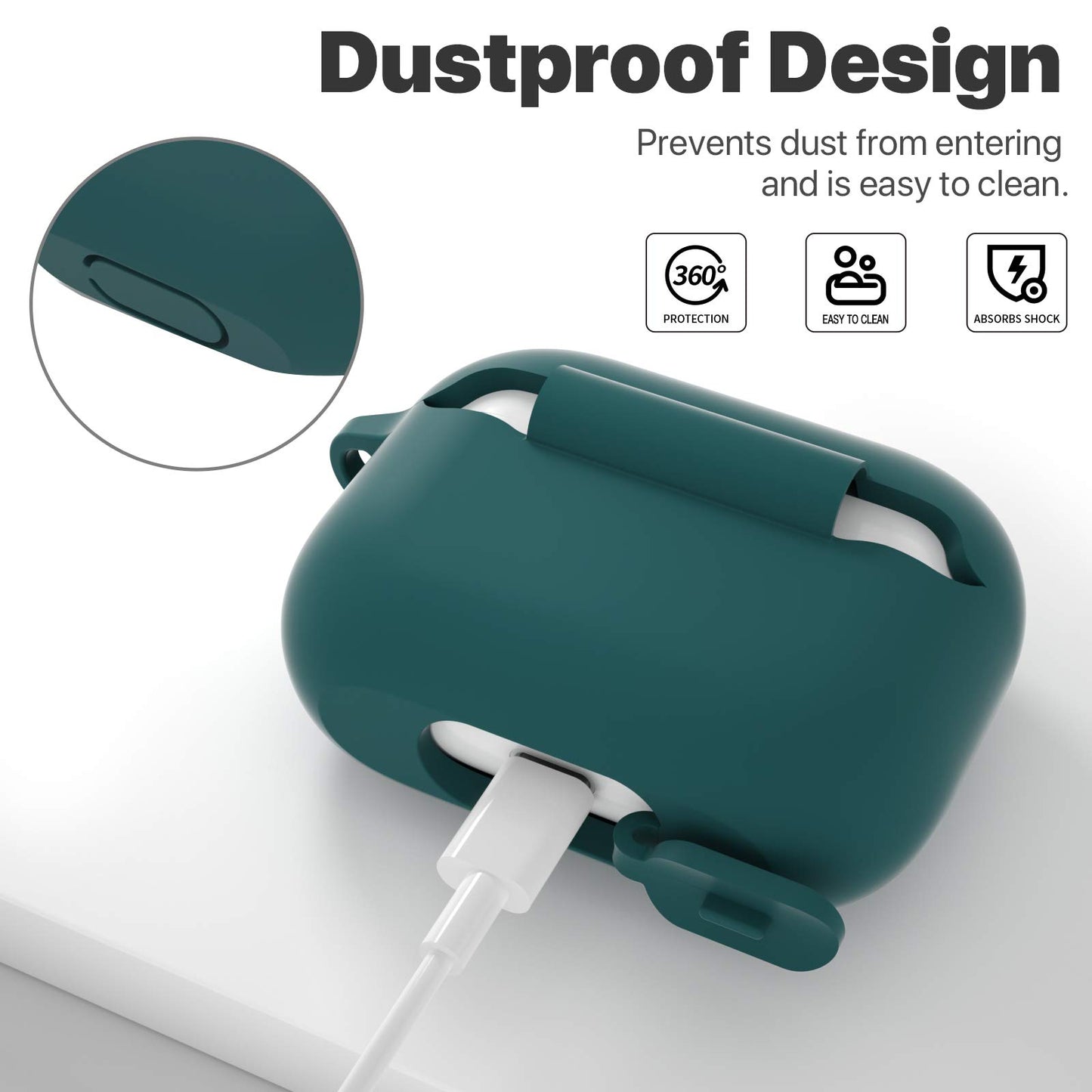 ATUAT for AirPods Pro 1st/2nd Generation Case Cover, Protective Silicone Skin Accessories with Keychain for Women Men for Apple AirPods Pro 2019/2022