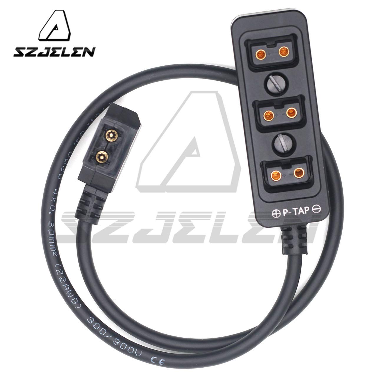 SZJELEN Metal Triple P-TAP D-tap Splitter,D-tap to 3ports D-tap P-tap Splitter Cable for Photography Power,Dtap Three-Way Splitter (Black Straight
