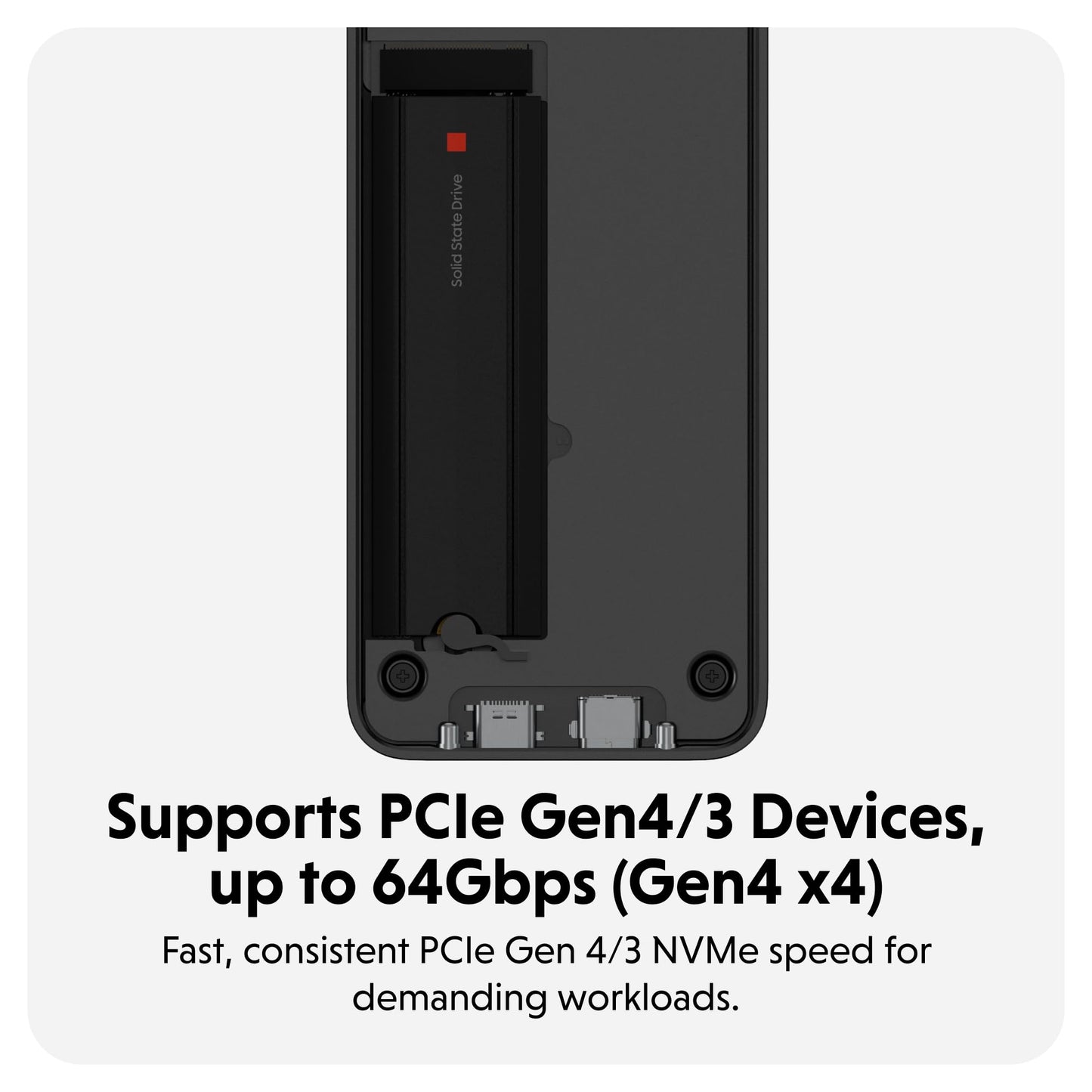 HyperDrive Next USB4 NVMe SSD Enclosure - 80Gbps USB4 v2, Thunderbolt 5 Compatible, Supports PCIe Gen4/3 Expansion Devices, Tool-Free M.2 SSD