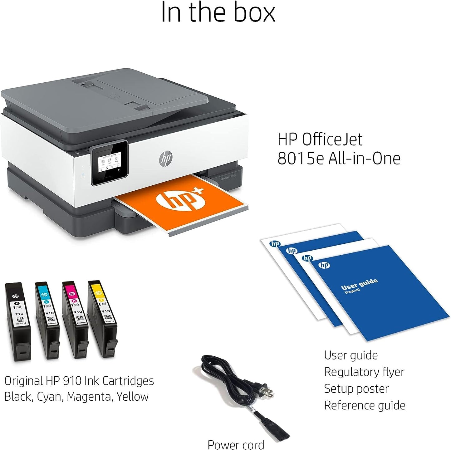 HP OfficeJet 8015e Wireless Color All-in-One Printer with 6 Months Free Ink (Renewed Premium)