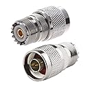 TengKo RF Coaxial Coax Adapter N Male to UHF Female SO-239 Coax Adapter for Wi-Fi Antenna Repeaters Radio Signal Extension Cable (2 Pack)